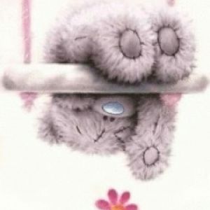 Süßer Flauschiger Bär auf der Schaukel