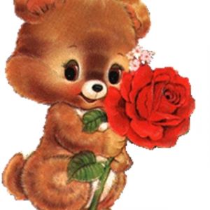 Süßer Bär mit Rose