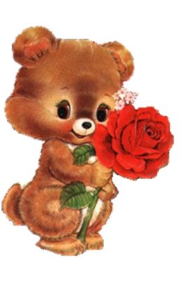 Süßer Bär mit Rose