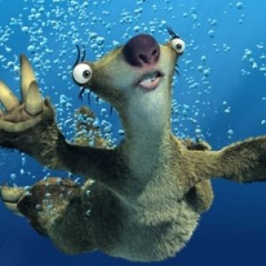 Lustiger animierter Charakter unter Wasser