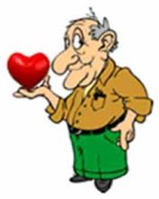 Niedlicher Cartoon-Charakter mit Herz