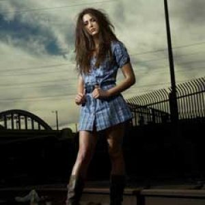 Stylisches Mädchen im Blauen Kleid