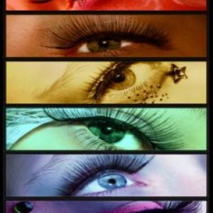 Bunte Augen-Make-up-Kunst