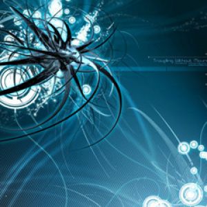 Abstrakte Blaue Wirbel und Formen