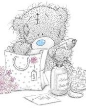 Süßer Teddybär mit Geschenken