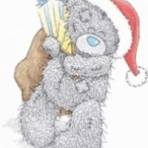 Süßer Weihnachtsbär mit Geschenken