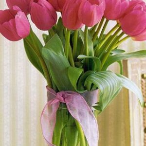 Schöner Rosa Tulpenstrauß