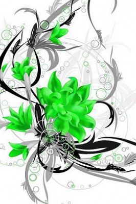 Grünes Florales Abstraktes Design