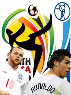 Fußballaktion von Ronaldo und Rooney