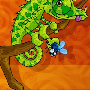 Bunte Chamäleon-Illustration
