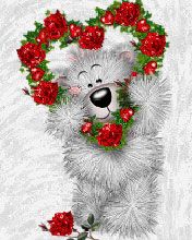 Süßer Bär mit Rosen