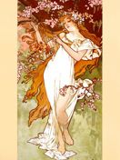 Art Nouveau Frau mit Blumen