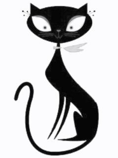 Niedliche Schwarze Katzenillustration