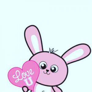 Niedlicher Hase mit Liebesherz