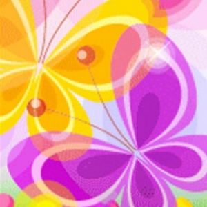 Bunte Schmetterlinge und Blumen