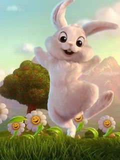 Glücklicher Cartoon-Hase