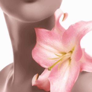 Elegante Frau mit Rosa Lilie