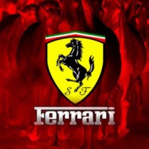 Ferrari-Logo und Pferde