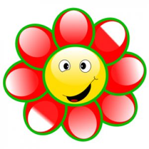 Lächelnde Blumenillustration