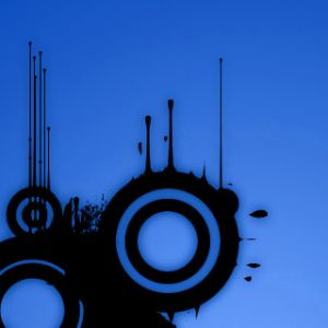 Blaue Abstrakte Kunst mit Kreisen