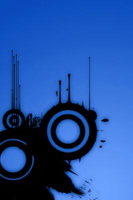 Blaue Abstrakte Kunst mit Kreisen