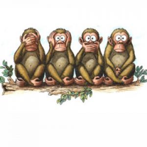 Illustration der Drei Weisen Affen