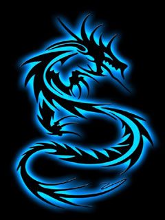 Blaues Tribal-Drache-Design