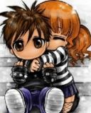 Niedliche Anime-Paar-Illustration