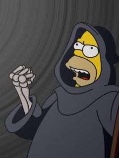 Homer Simpson als Sensenmann
