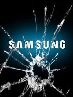 Samsung-Logo mit Zerbrochenem Glas