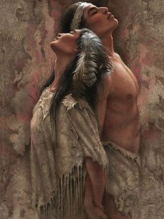 Kunst des Indianerpaares