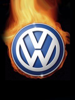 Volkswagen-Logo in Flammen