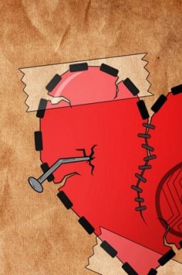 Illustration eines gebrochenen Herzens