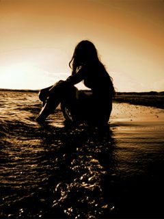 Silhouette am Meer