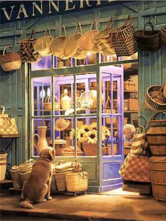 Charmanter Laden mit Hund