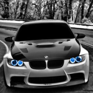 BMW M3 mit Blauen Scheinwerfern