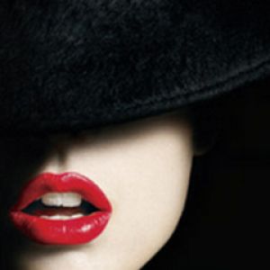 Glamour Rote Lippen und Hut