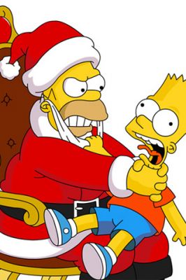 Homer und Bart Simpson Weihnachten