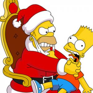 Homer und Bart Simpson Weihnachten
