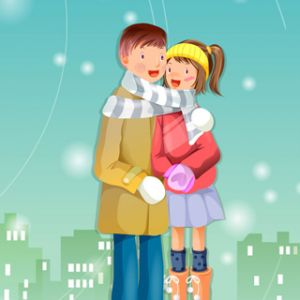 Paar im Winterwunderland