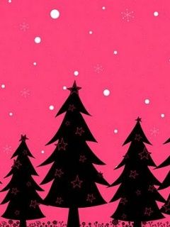 Weihnachtsbäume auf rosa Hintergrund