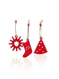 Rote Weihnachtsornamente
