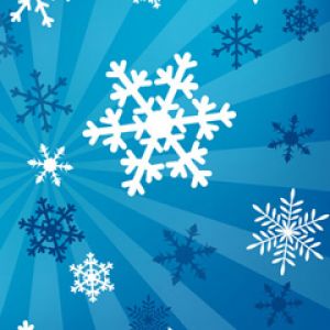 Schneeflocken auf Blauem Hintergrund