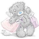 Niedlicher Teddybär mit Einkaufstaschen