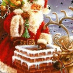Weihnachtsmann und Rentier