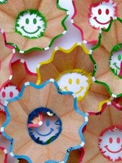 Bunte Blumen mit Smiley