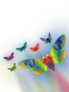 Bunte Schmetterlinge im Flug