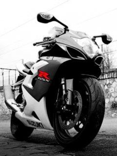 Elegantes Schwarz-Weiß-Motorrad
