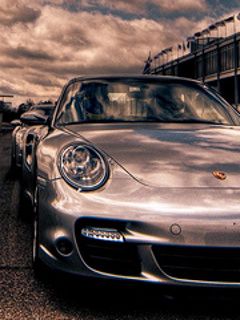 Silbernes Porsche Sportwagen