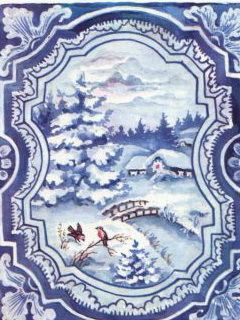 Winterlandschaft mit Schneebedeckten Bäumen
